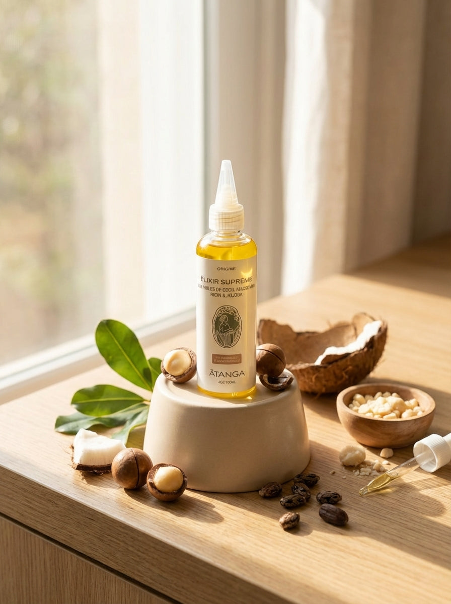 
                  
                    Elixir Suprême aux Huiles de Coco, Jojoba, Ricin, Macadamia
                  
                